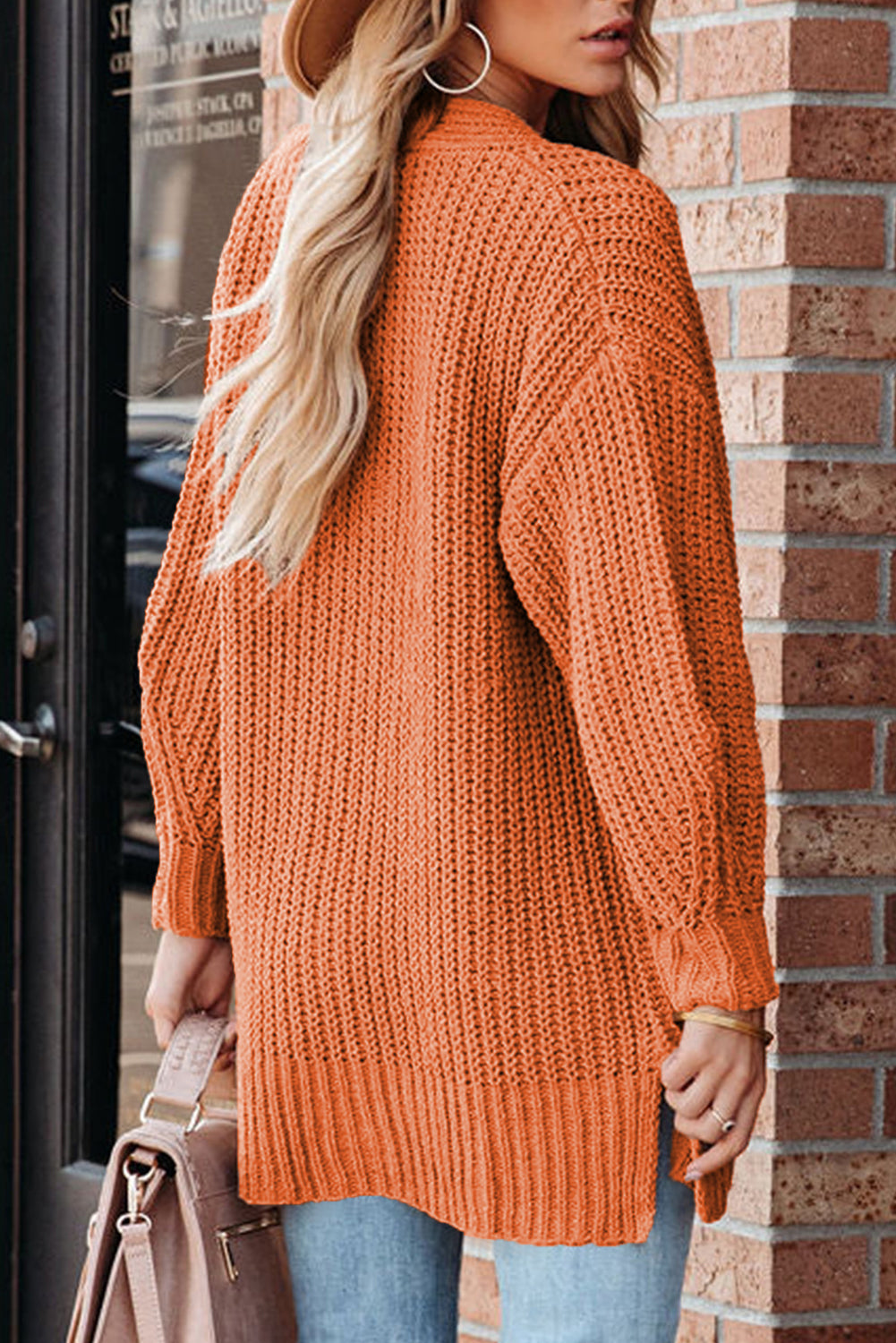 Gold Chunky Cardigan Sweater