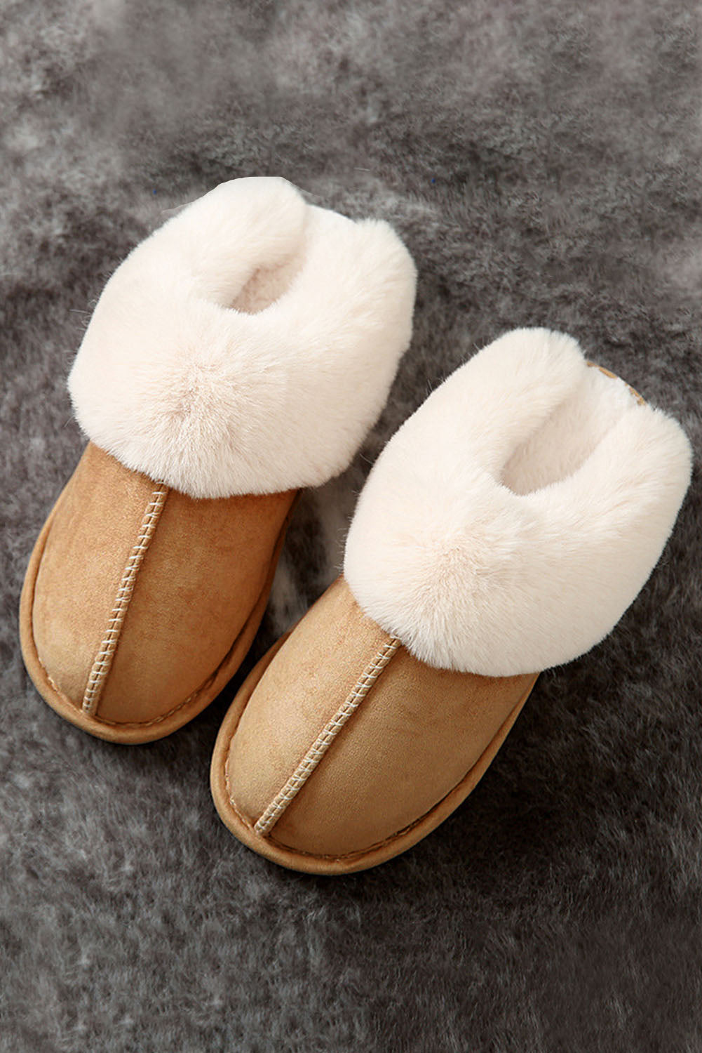 Camel Plush Winter Home Slippers