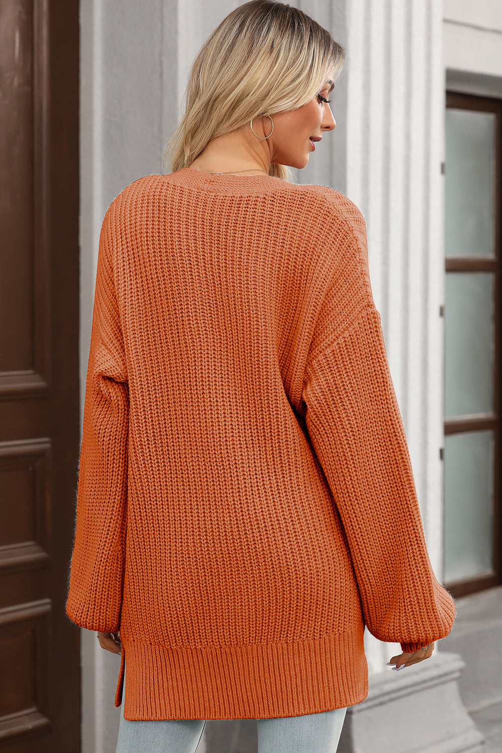 Gold Chunky Cardigan Sweater