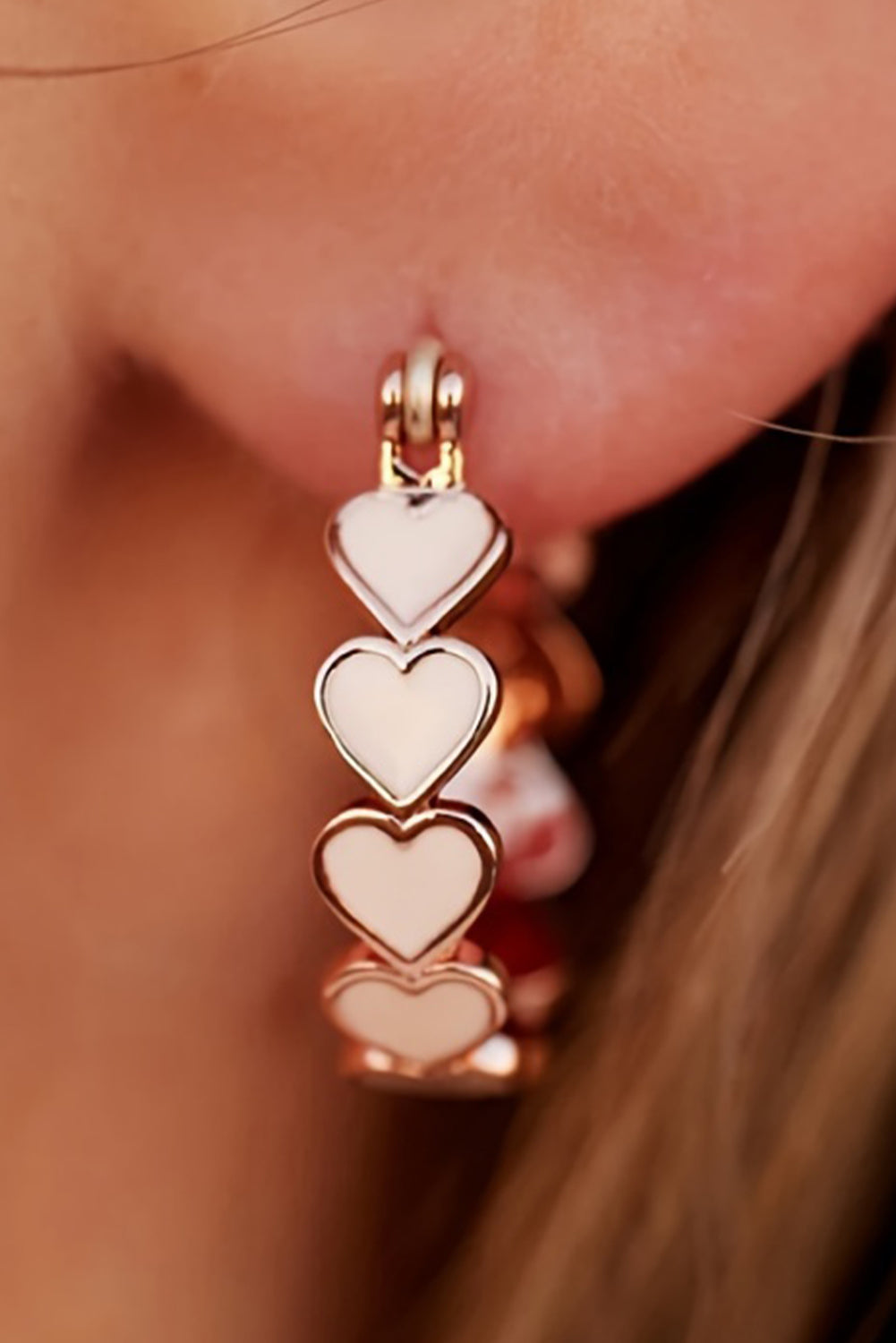 White Heart Shape Earrings