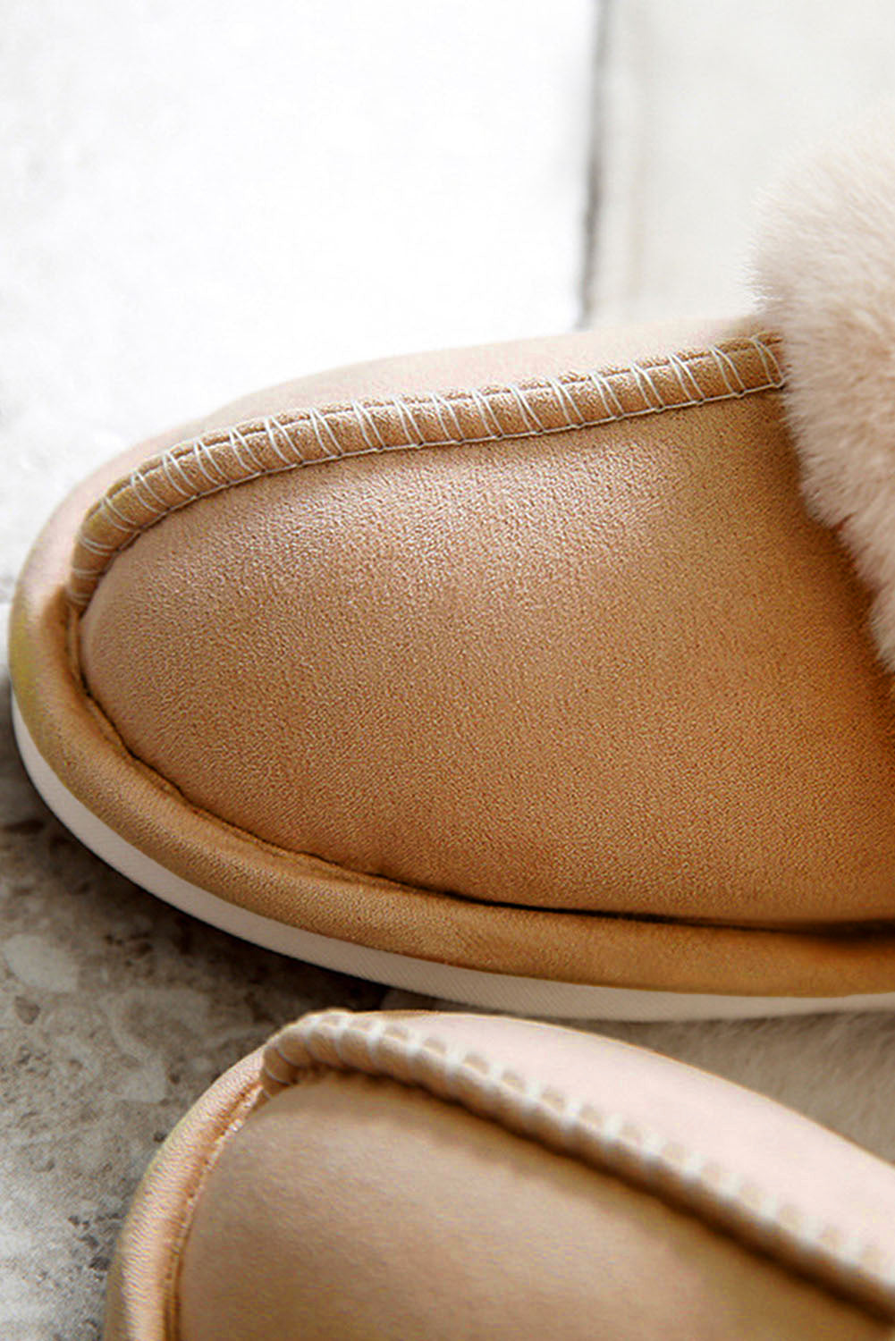 Camel Plush Winter Home Slippers