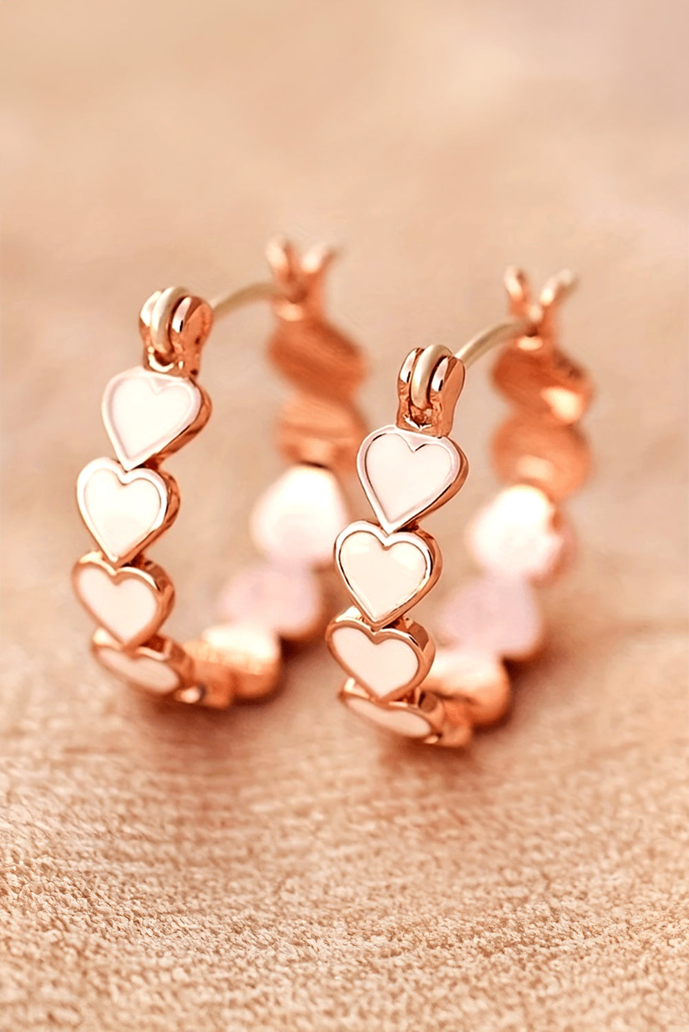 White Heart Shape Earrings