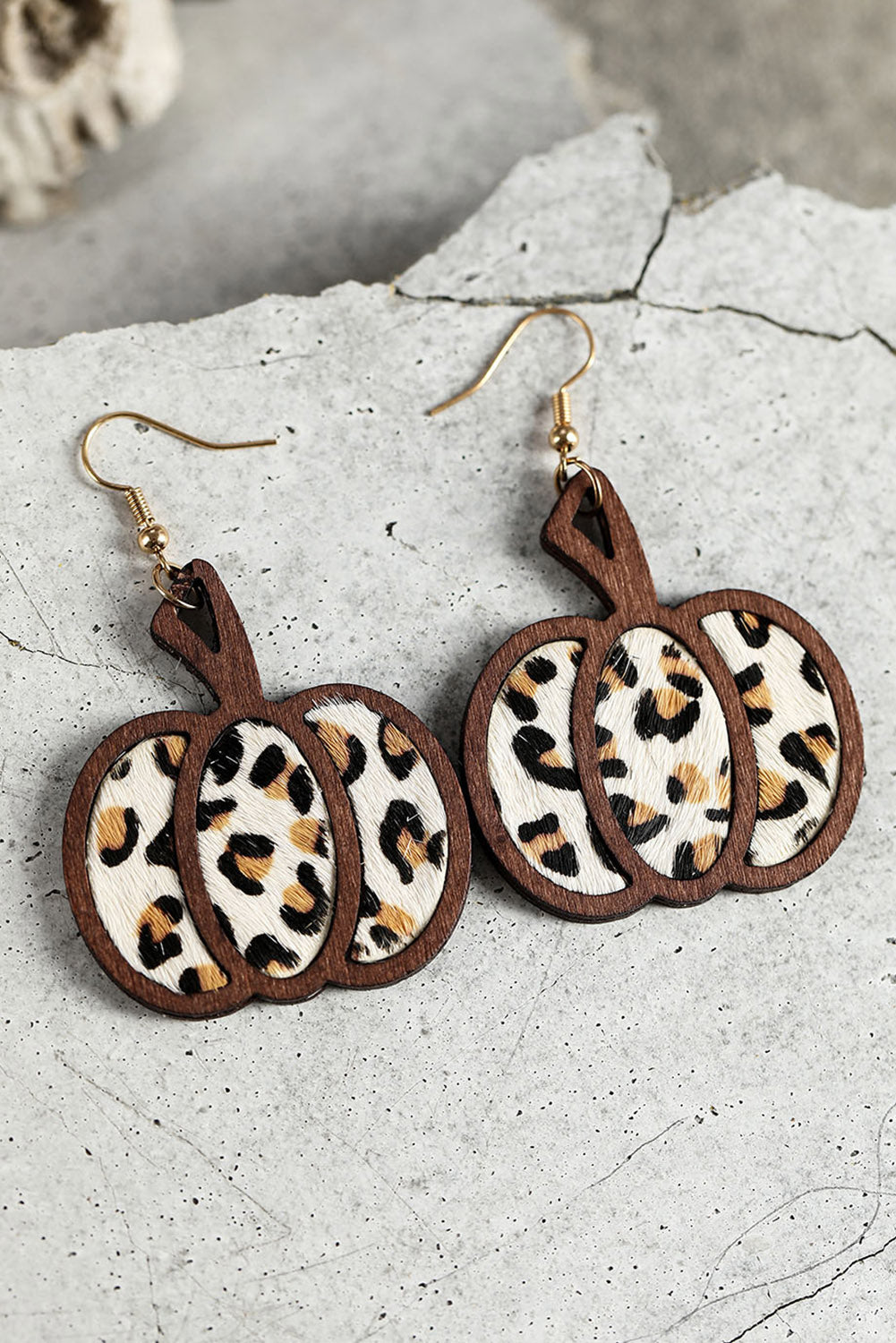 Animal Print Pumpkin Earrings