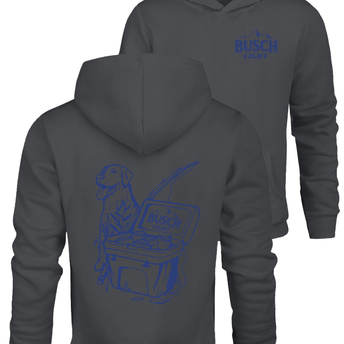 BUSCH' Print, Men's Casual and Cozy Hoodies, Trendy Long-Sleeve Hooded Sweatshirt
