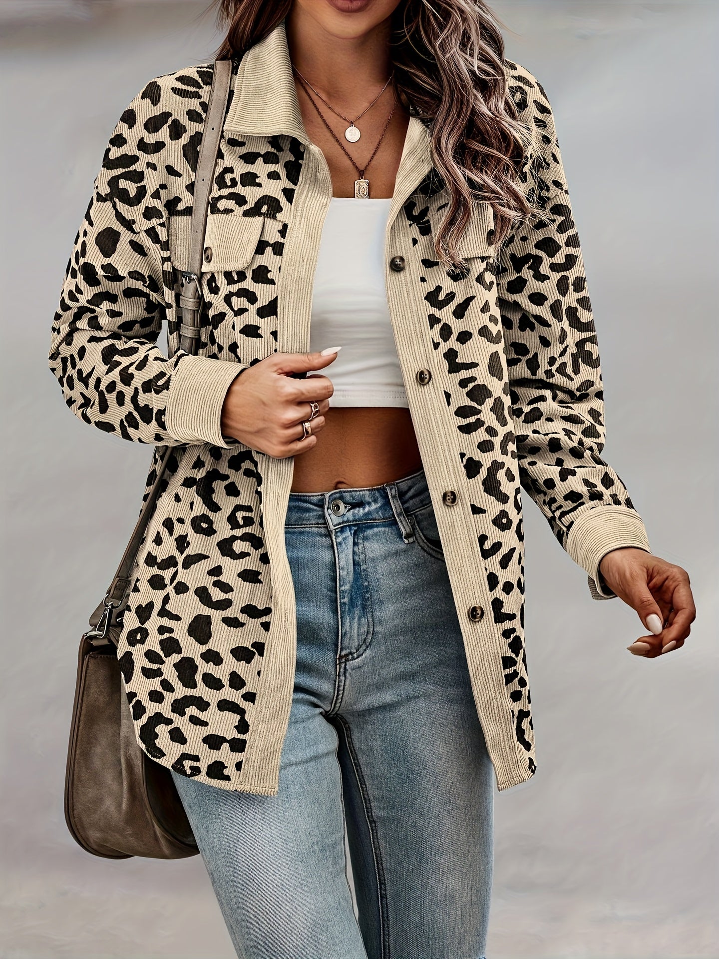 The Elegant Leopard Corduroy Shacket