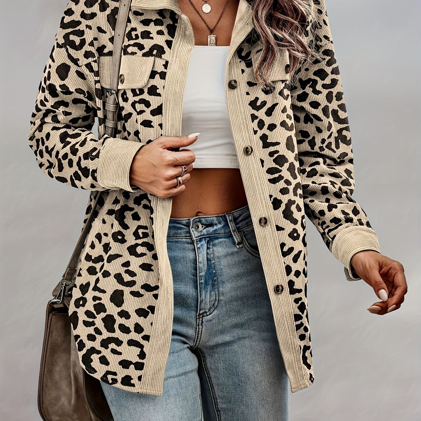 The Elegant Leopard Corduroy Shacket