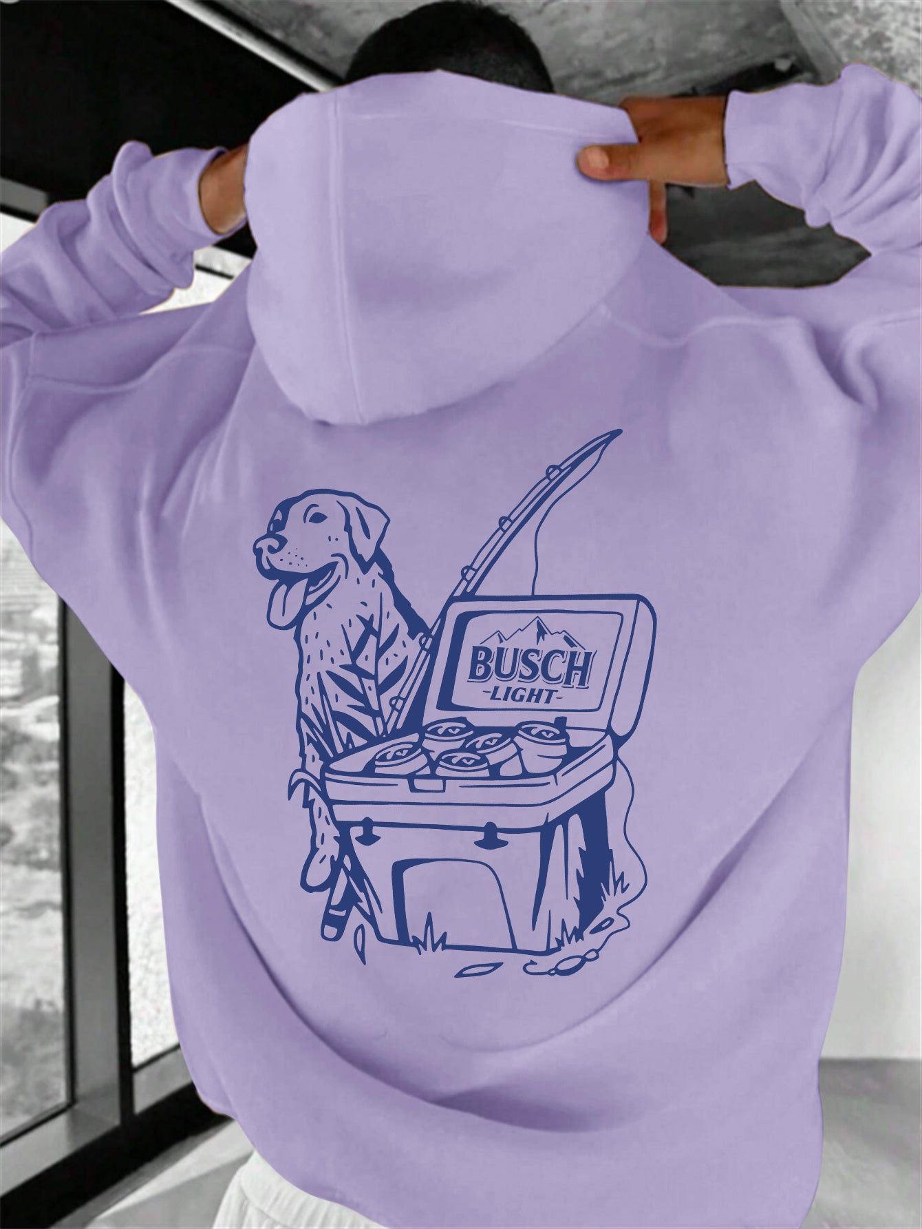 BUSCH' Print, Men's Casual and Cozy Hoodies, Trendy Long-Sleeve Hooded Sweatshirt
