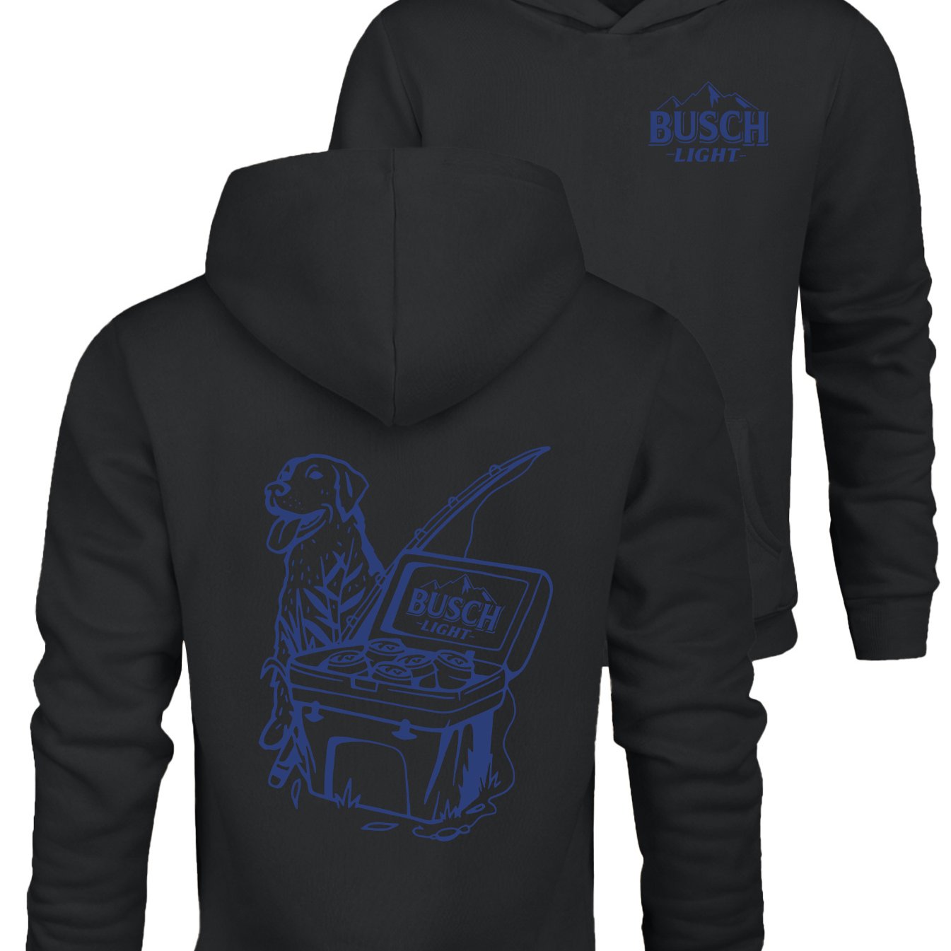 BUSCH' Print, Men's Casual and Cozy Hoodies, Trendy Long-Sleeve Hooded Sweatshirt