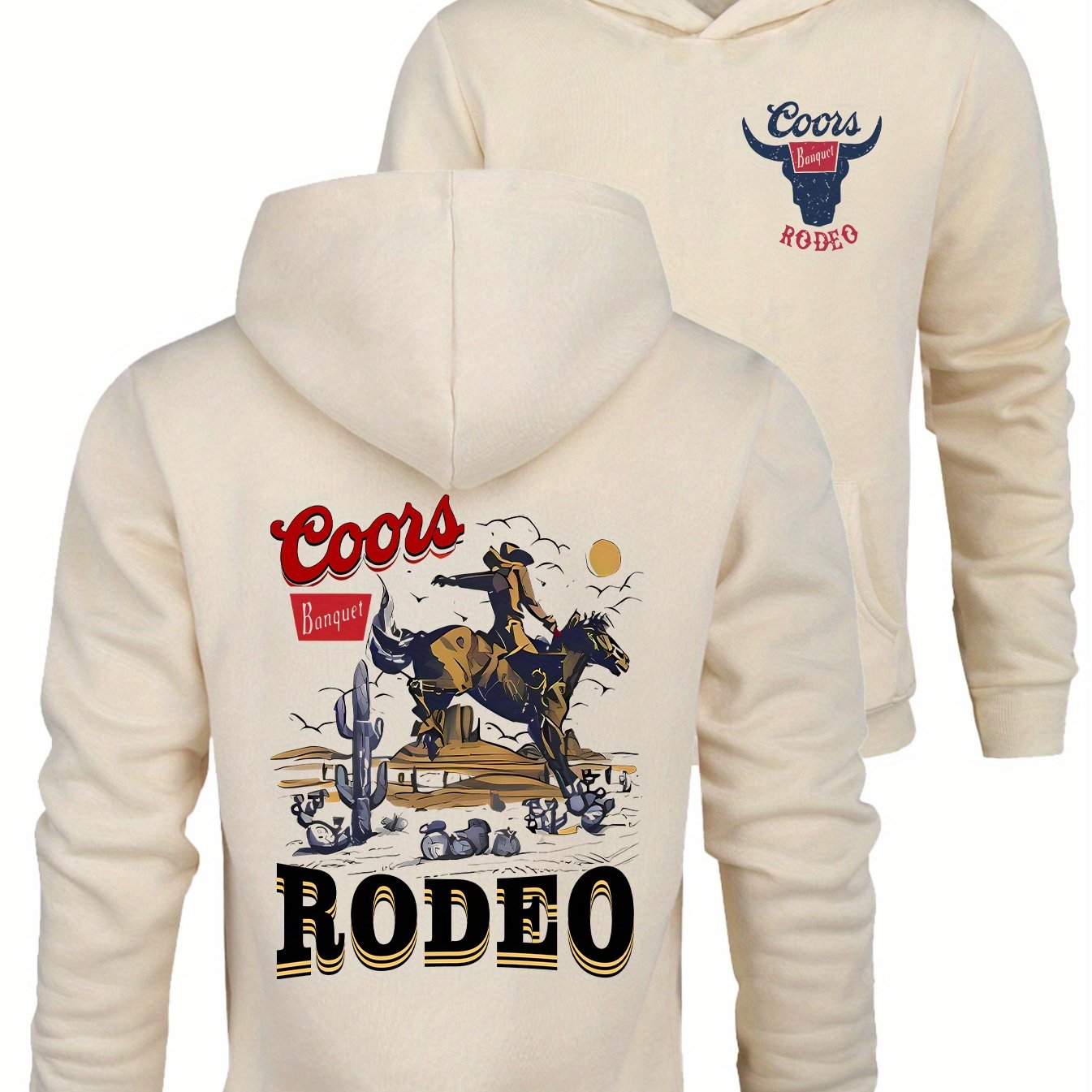 Cozy RODEO Hoodie - Men's Hoodie with Long Sleeves, Perfect for Any Occasion. A Must-Have for Autumn and Winter.
