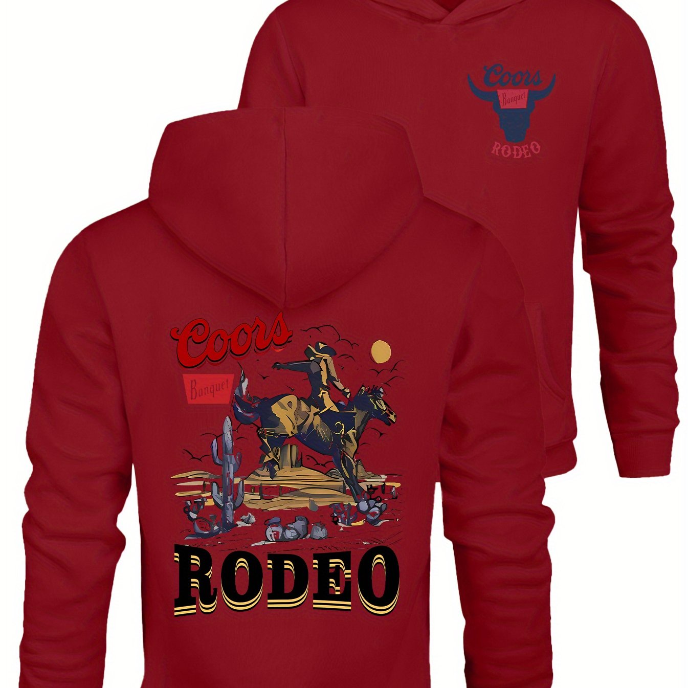 Cozy RODEO Hoodie - Men's Hoodie with Long Sleeves, Perfect for Any Occasion. A Must-Have for Autumn and Winter.