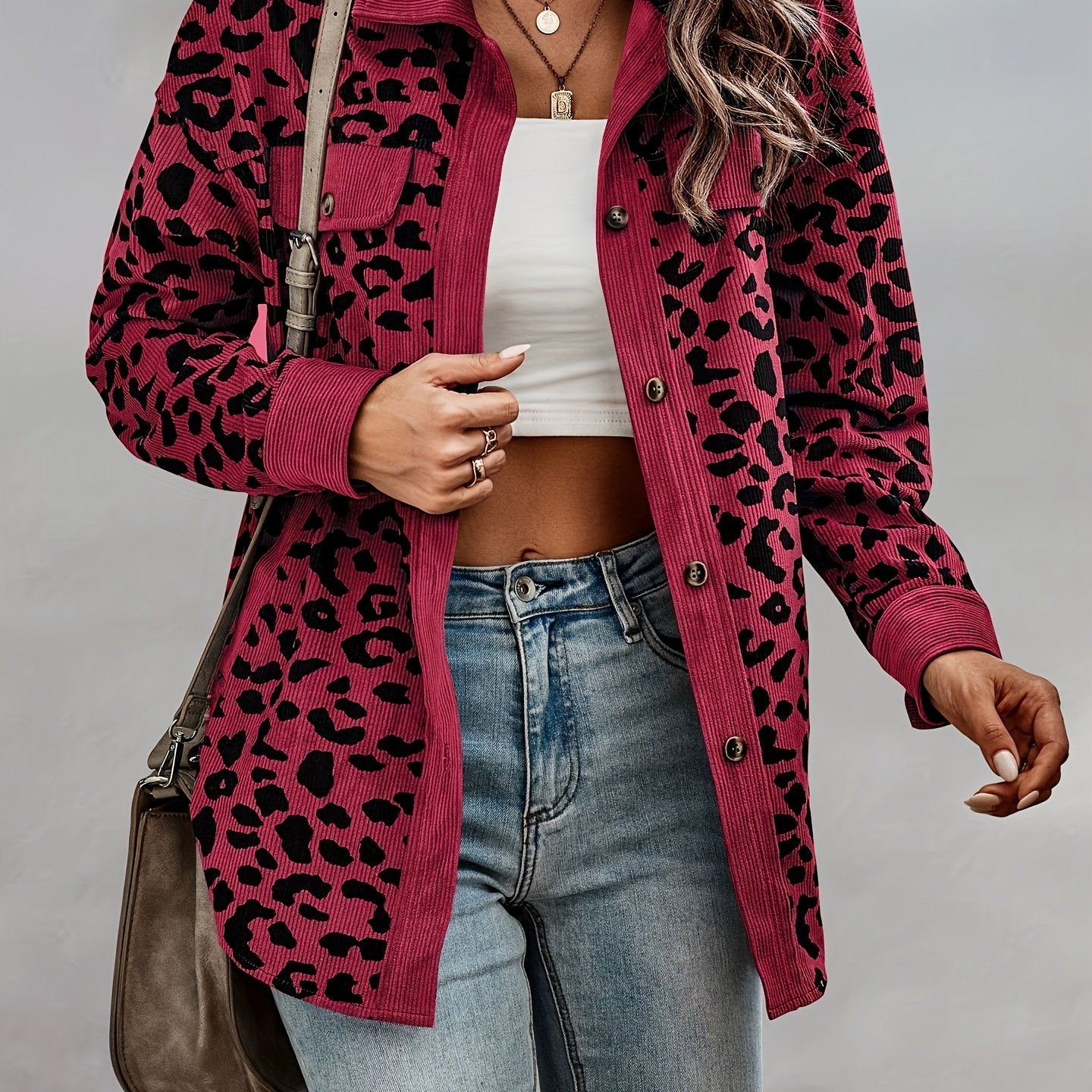The Elegant Leopard Corduroy Shacket