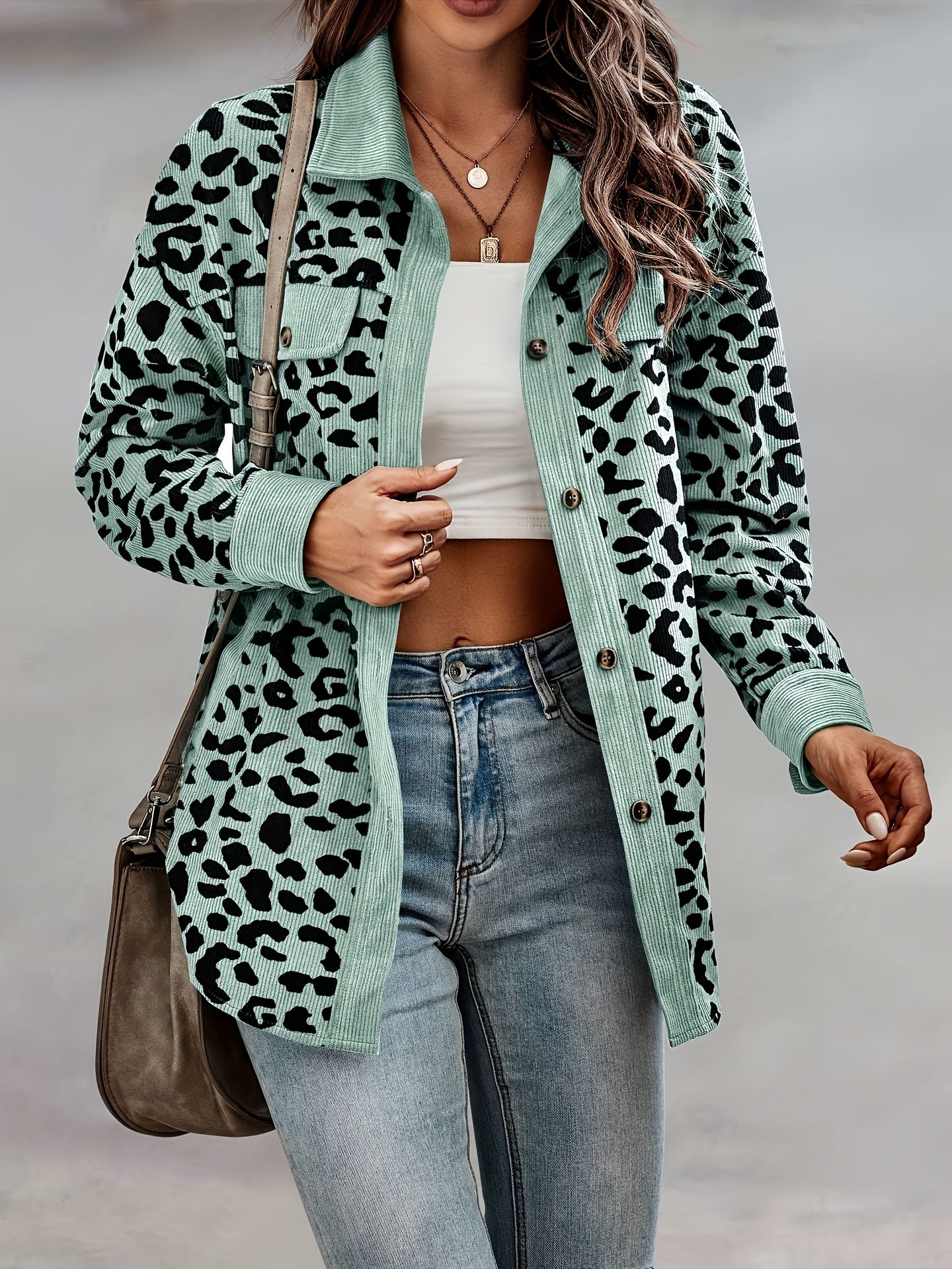 The Elegant Leopard Corduroy Shacket
