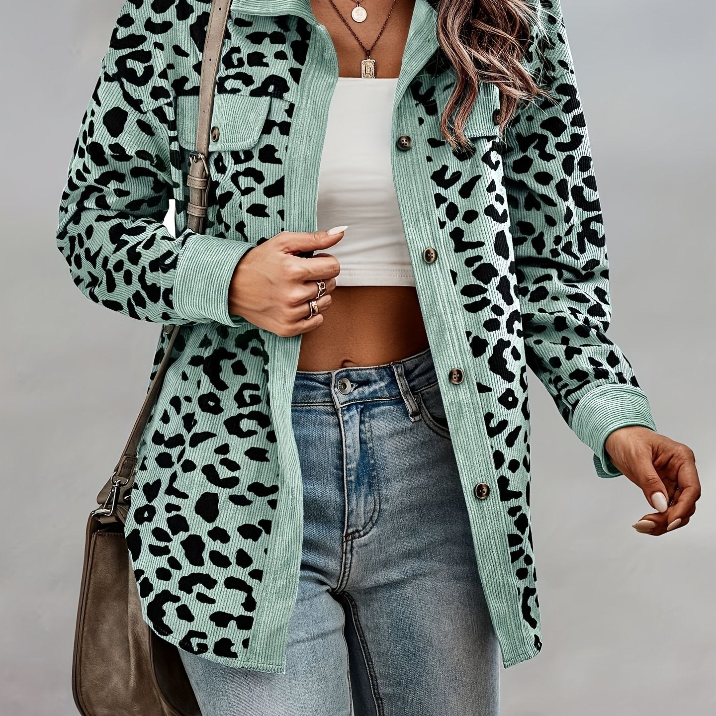 The Elegant Leopard Corduroy Shacket