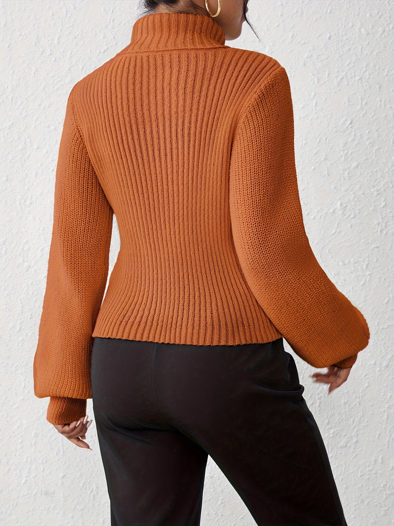 Stylish High Neck Sweater, Long Sleeve Cut Out, Perfect for fall.