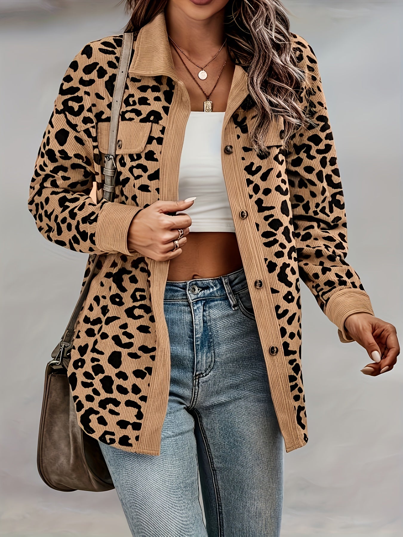 The Elegant Leopard Corduroy Shacket