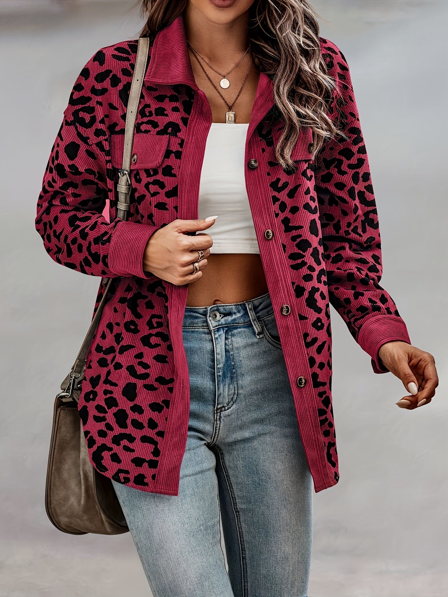 The Elegant Leopard Corduroy Shacket