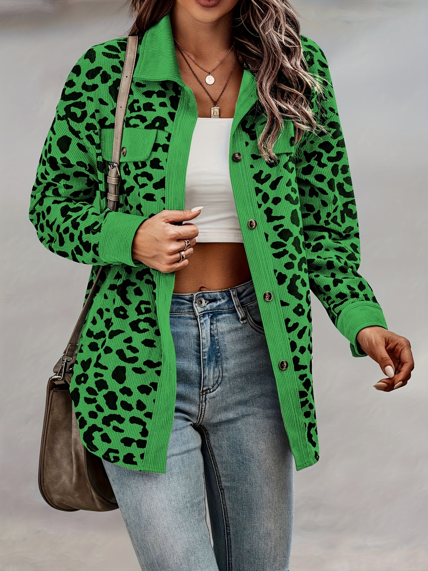 The Elegant Leopard Corduroy Shacket