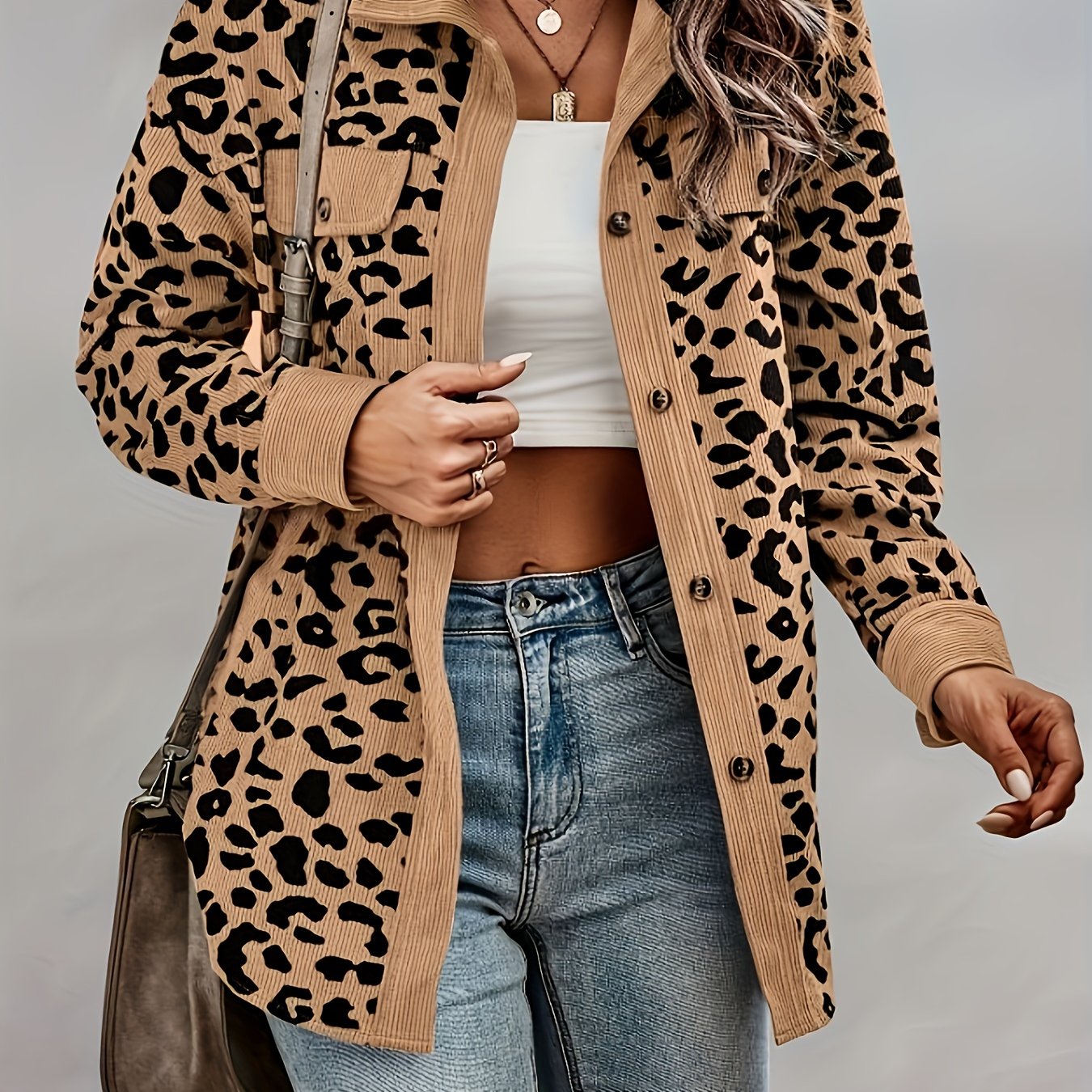 The Elegant Leopard Corduroy Shacket