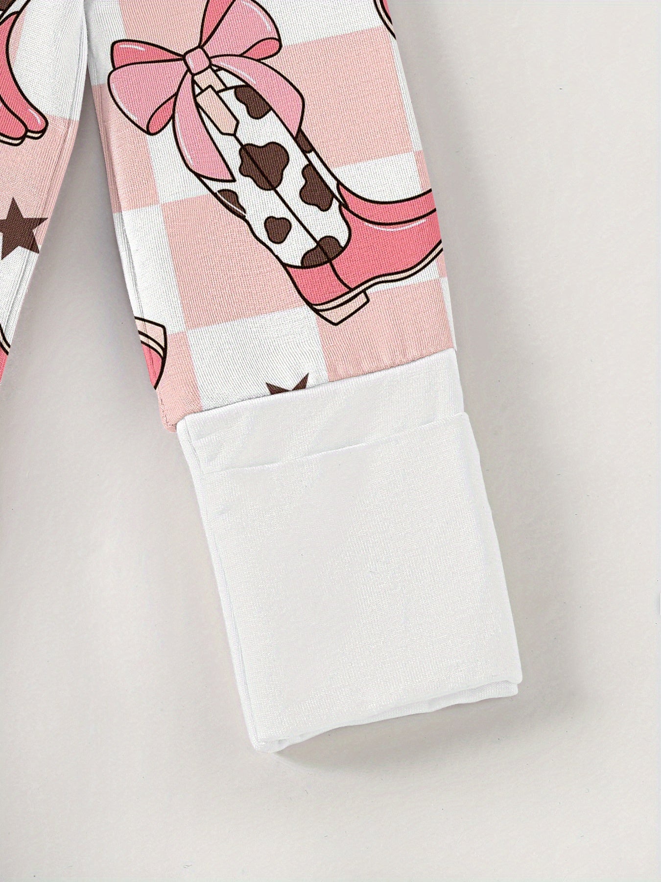 Soft Bamboo zippy with Pink Boots Western Style Print, Double-Sided Zipper