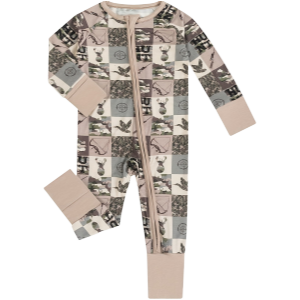 Soft Bamboo zippy with Cartoon Graphic, Long Sleeve