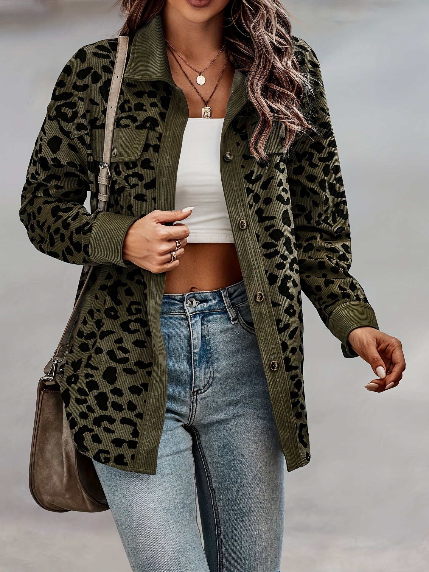 The Elegant Leopard Corduroy Shacket