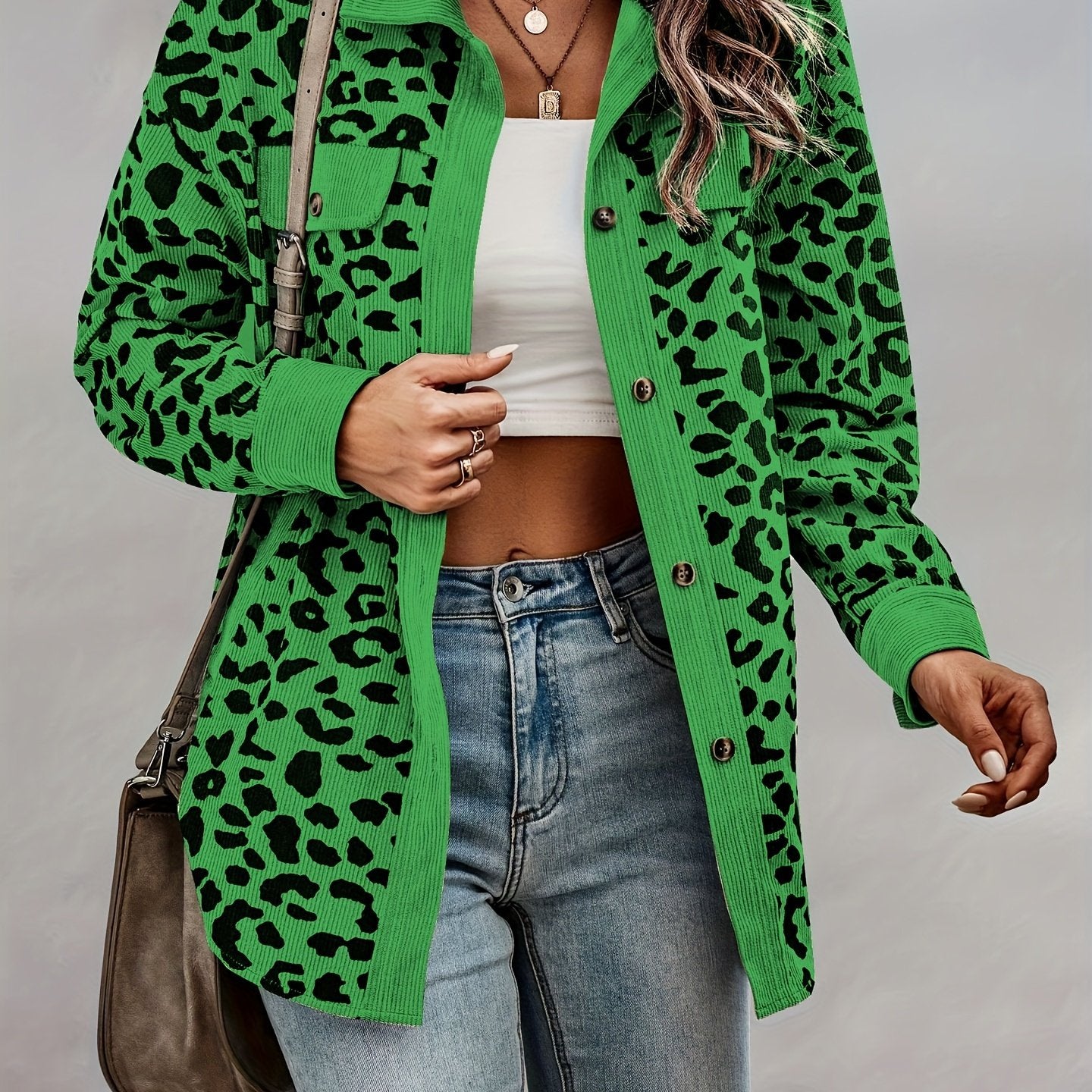 The Elegant Leopard Corduroy Shacket