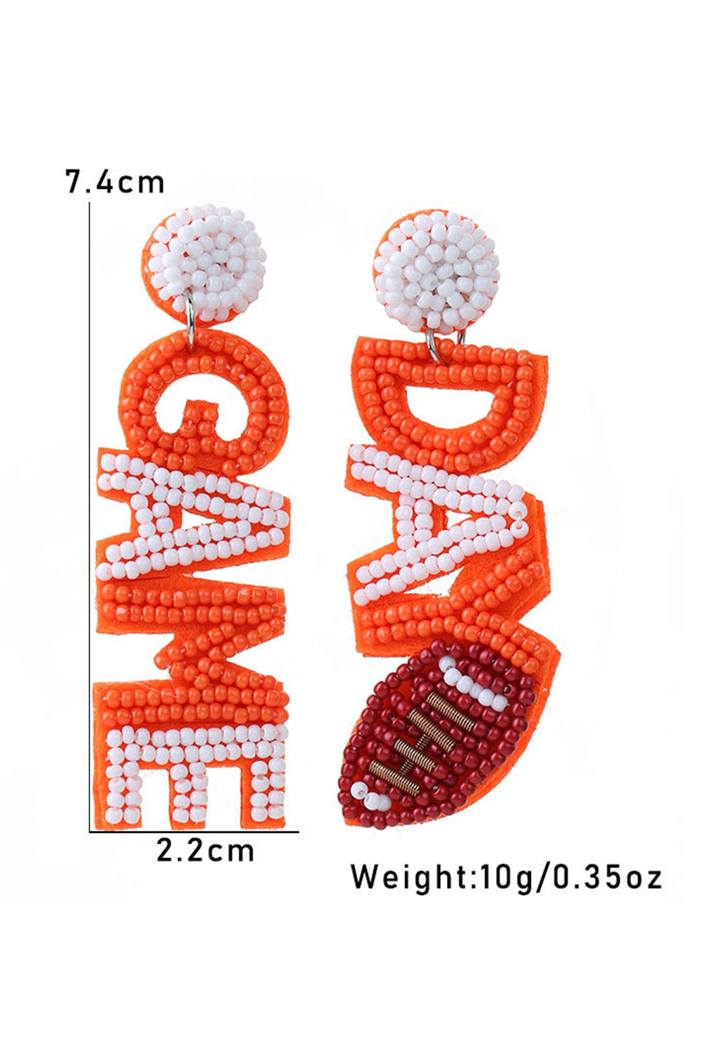 Orange GAME DAY Bead Dangle Earrings