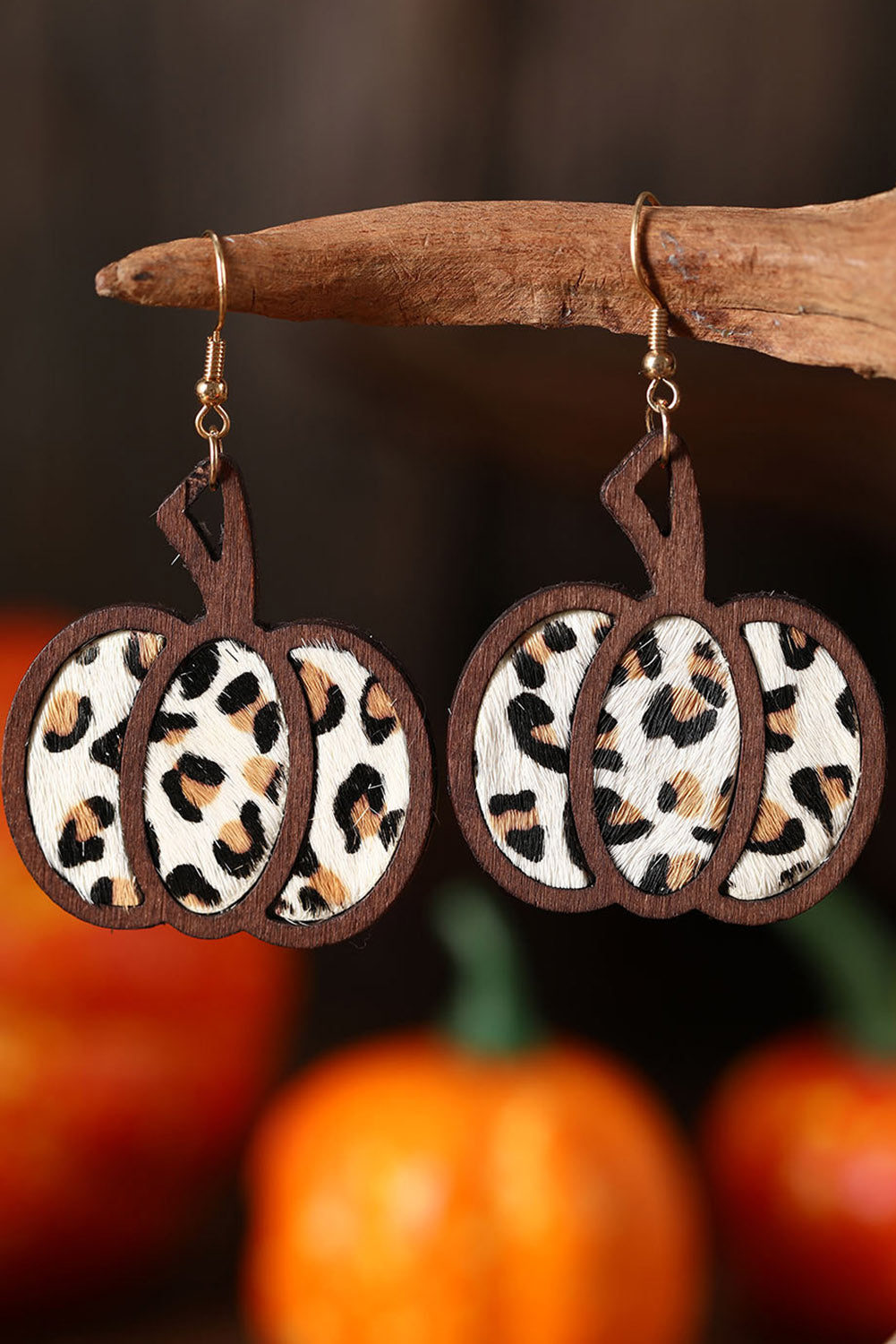 Animal Print Pumpkin Earrings