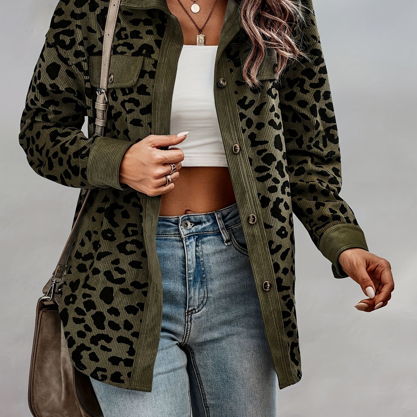 The Elegant Leopard Corduroy Shacket